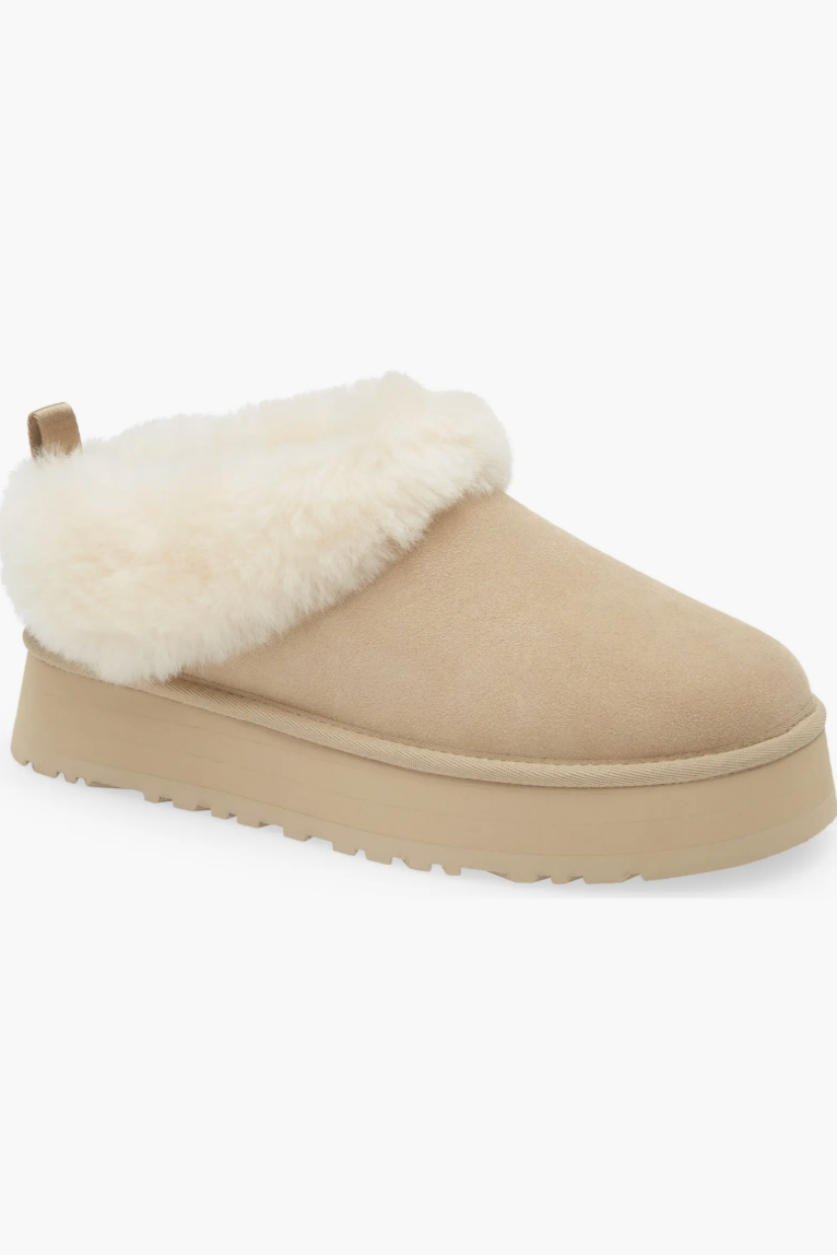 Ugg Tazzelle Genuine Shearling Collar Slipper - Mustard Seed