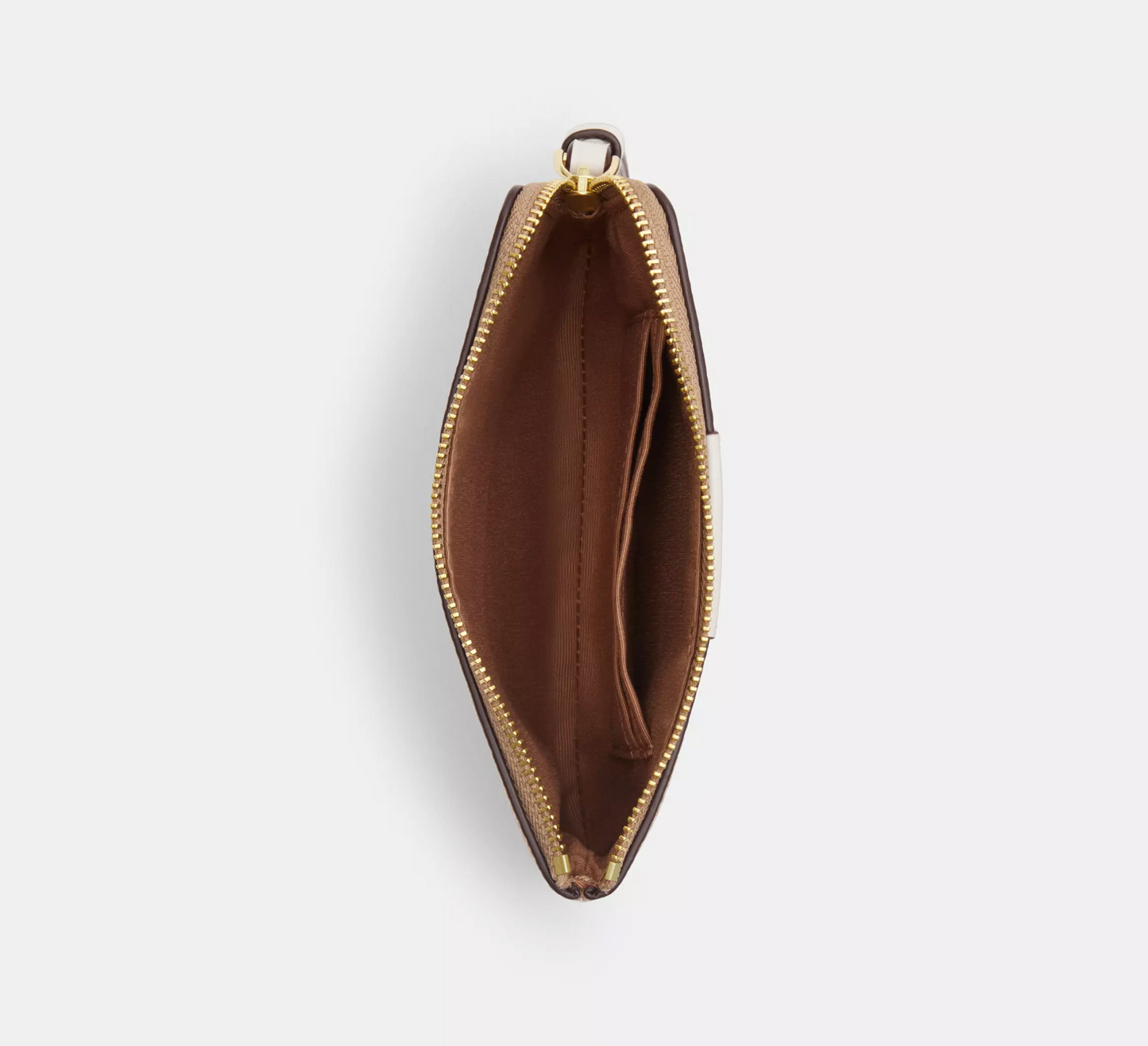 Coach Corner Zip Wristlet In Signature Canvas With Stripe