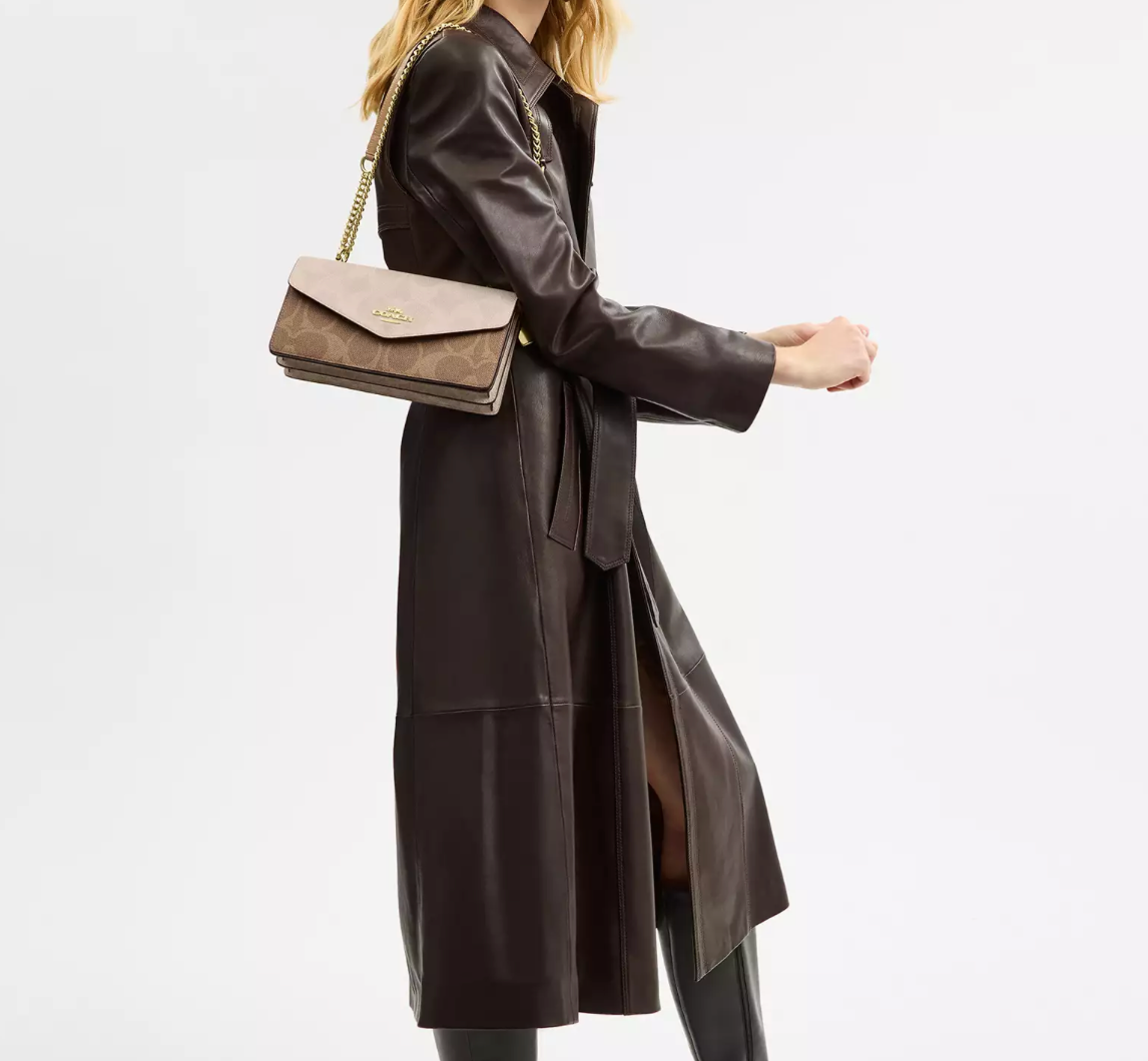 Coach Klare Envelope Crossbody Bag In Blocked Signature Canvas