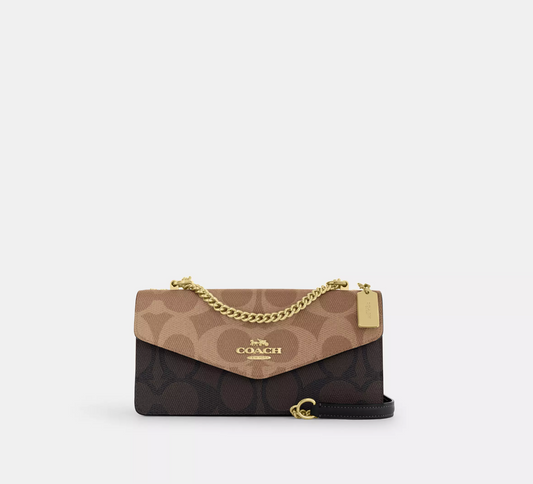 Coach Klare Envelope Crossbody Bag In Blocked Signature Canvas