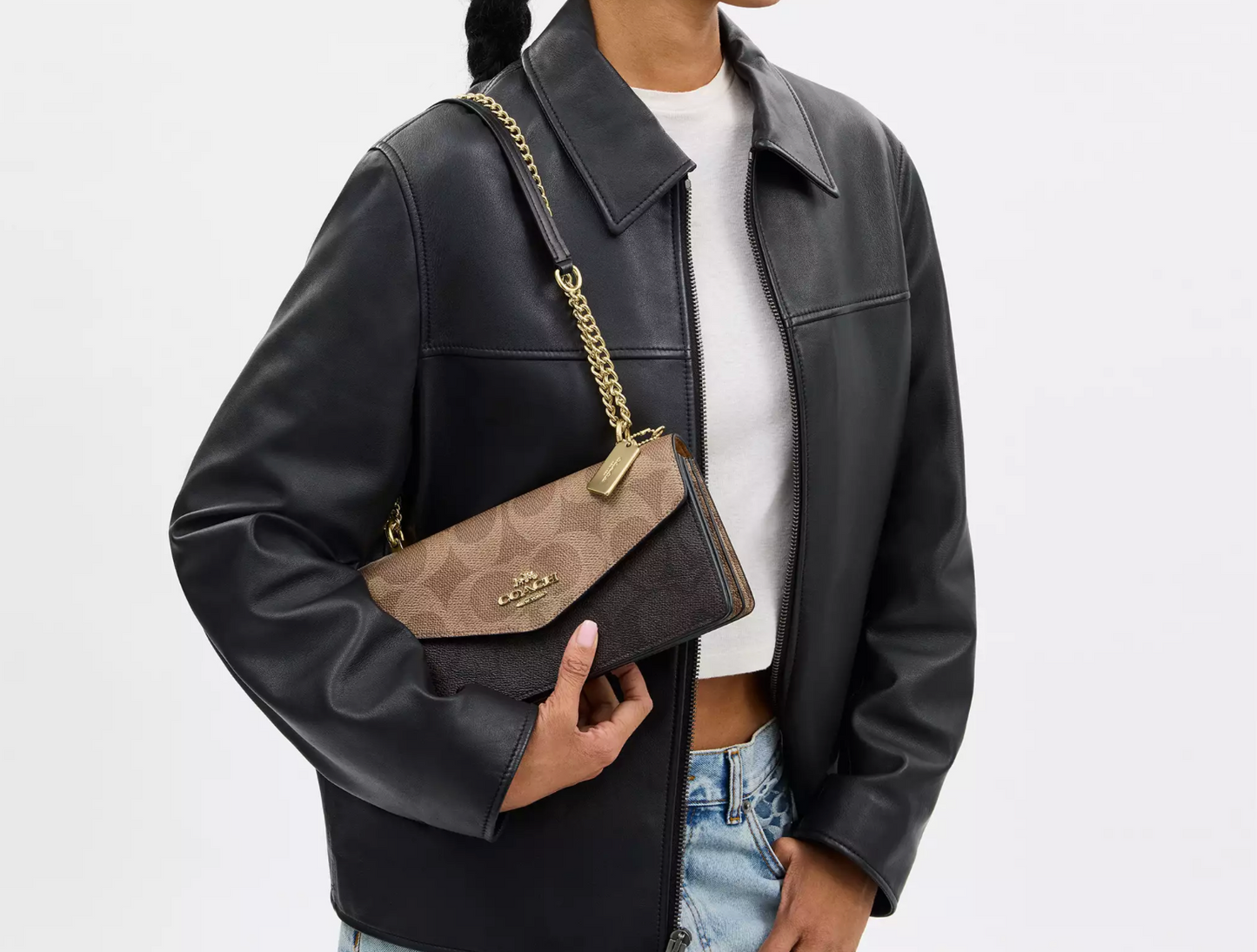 Coach Klare Envelope Crossbody Bag In Blocked Signature Canvas