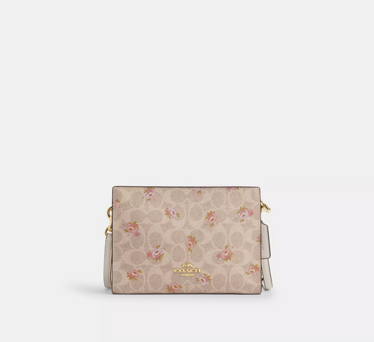 Coach Slim Crossbody Bag In Signature Canvas With Floral Print