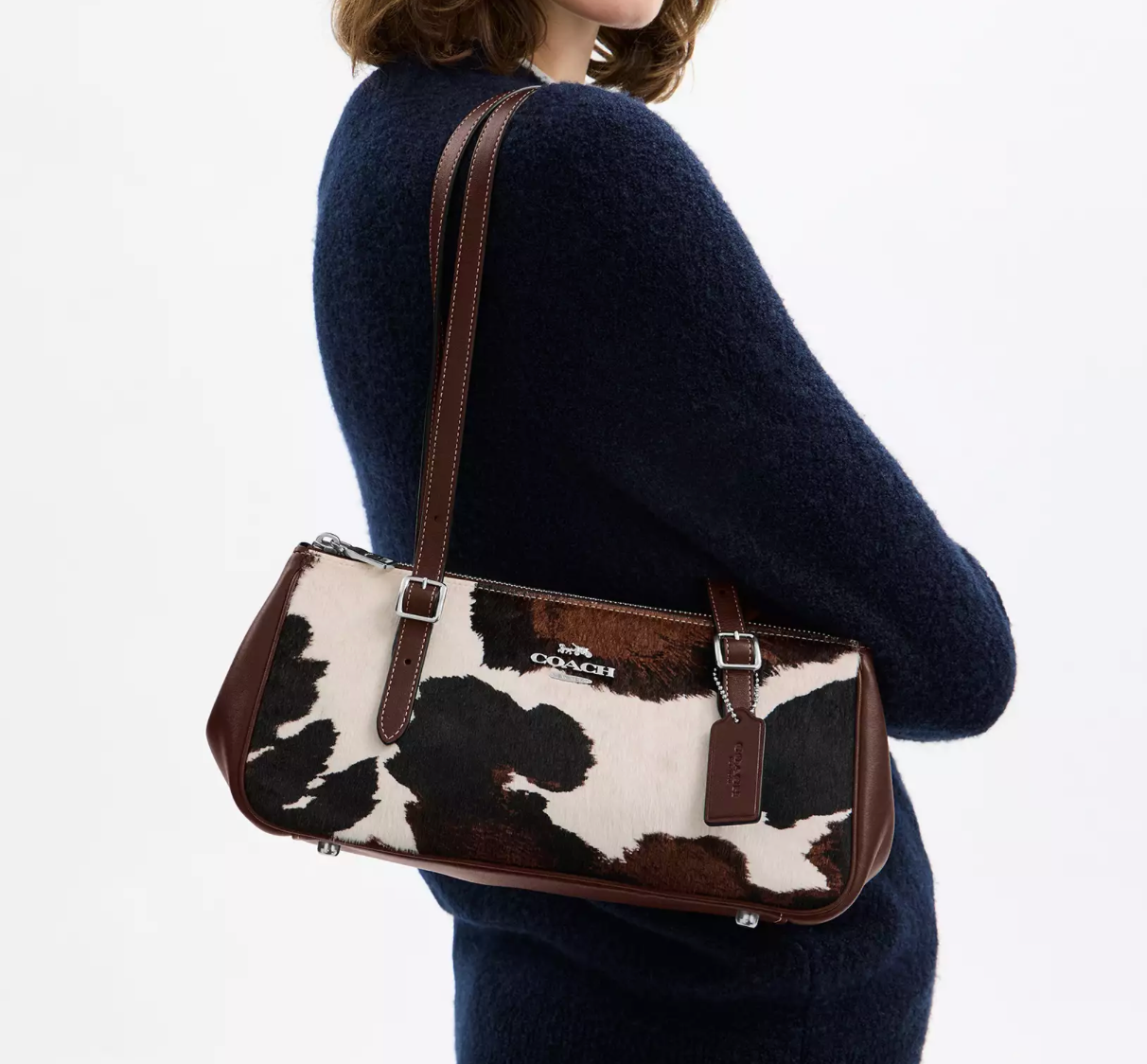 Coach Asher Shoulder Bag With Cow Print