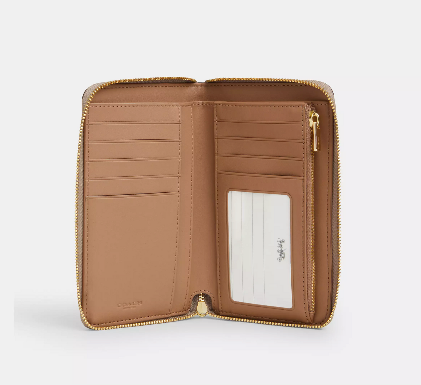 Coach Medium Id Zip Wallet In Signature Canvas