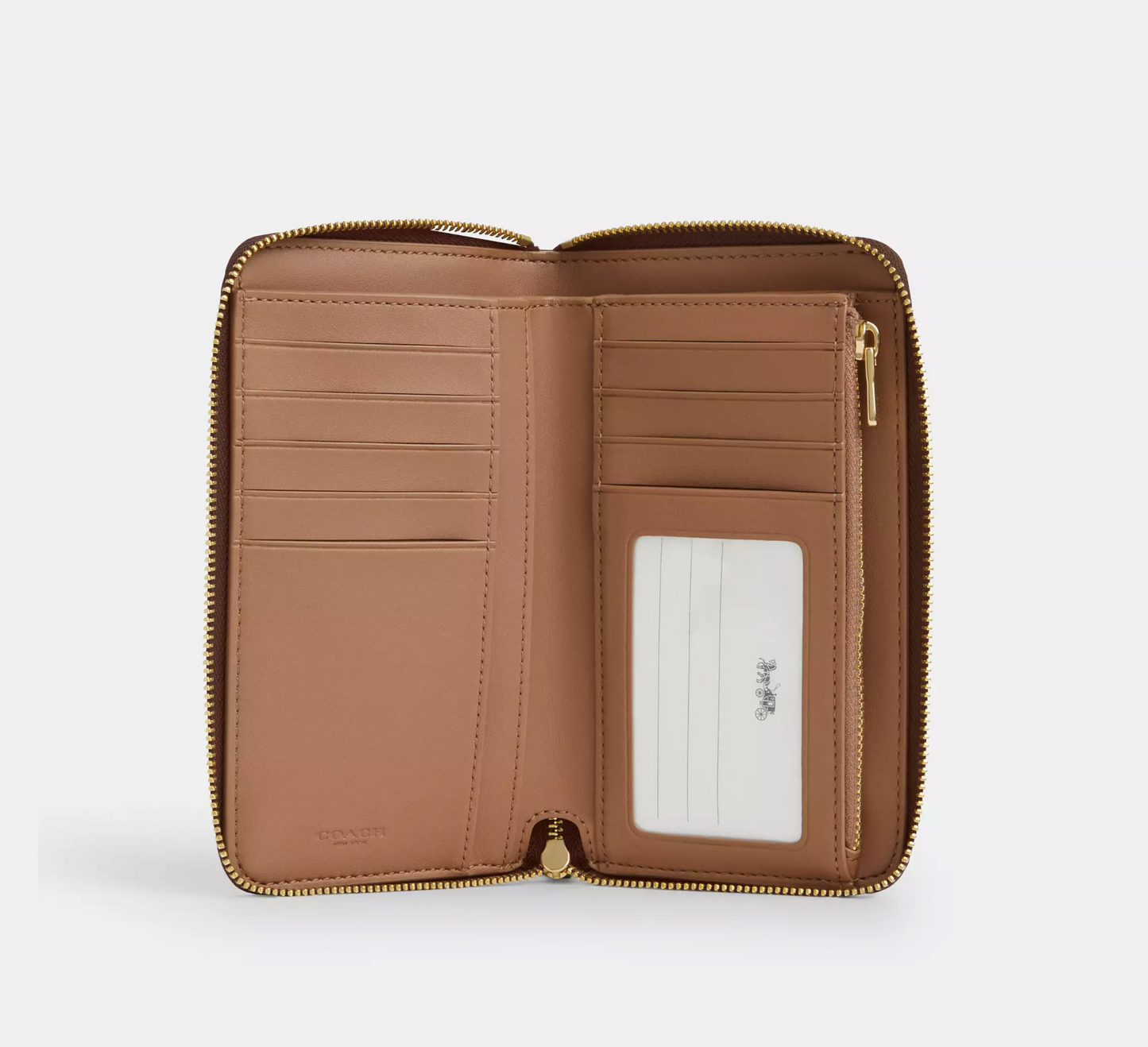 Coach Medium Id Zip Wallet In Signature Canvas
