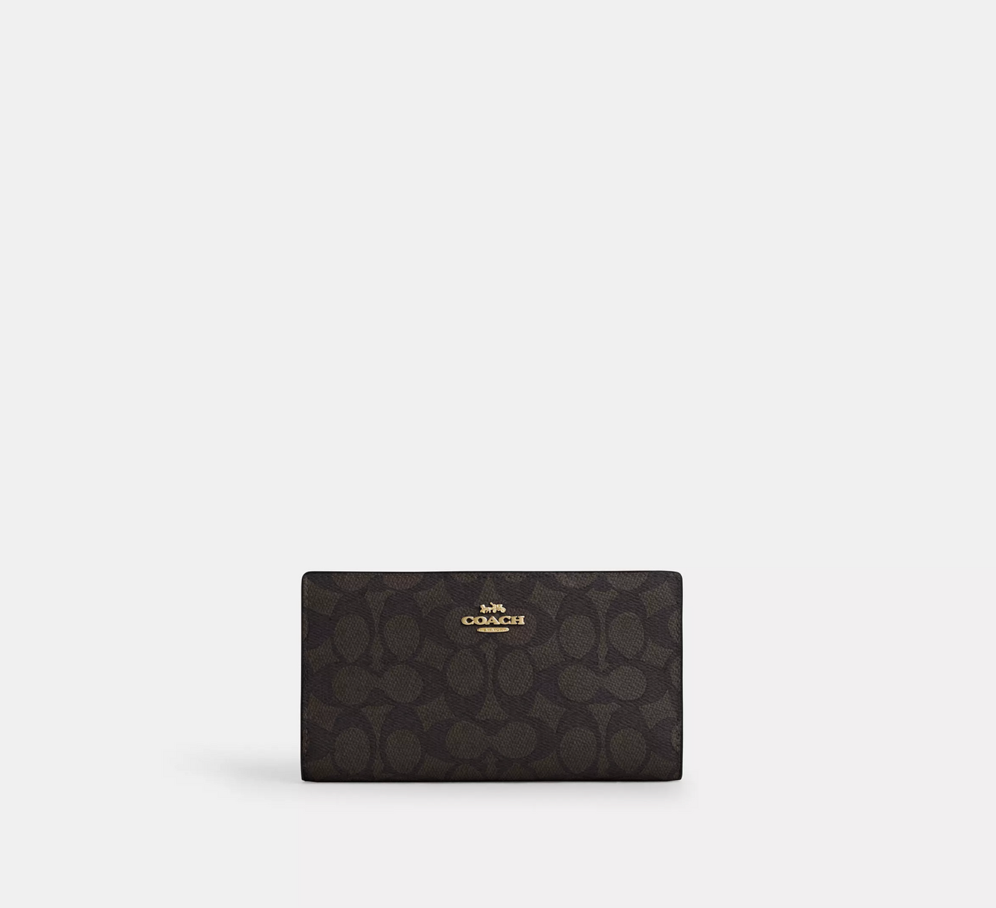 Coach Slim Zip Wallet In Signature Canvas