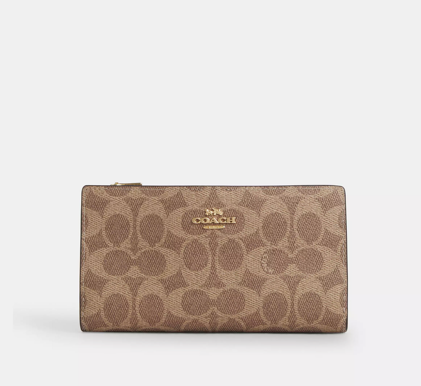 Coach Slim Zip Wallet In Signature Canvas