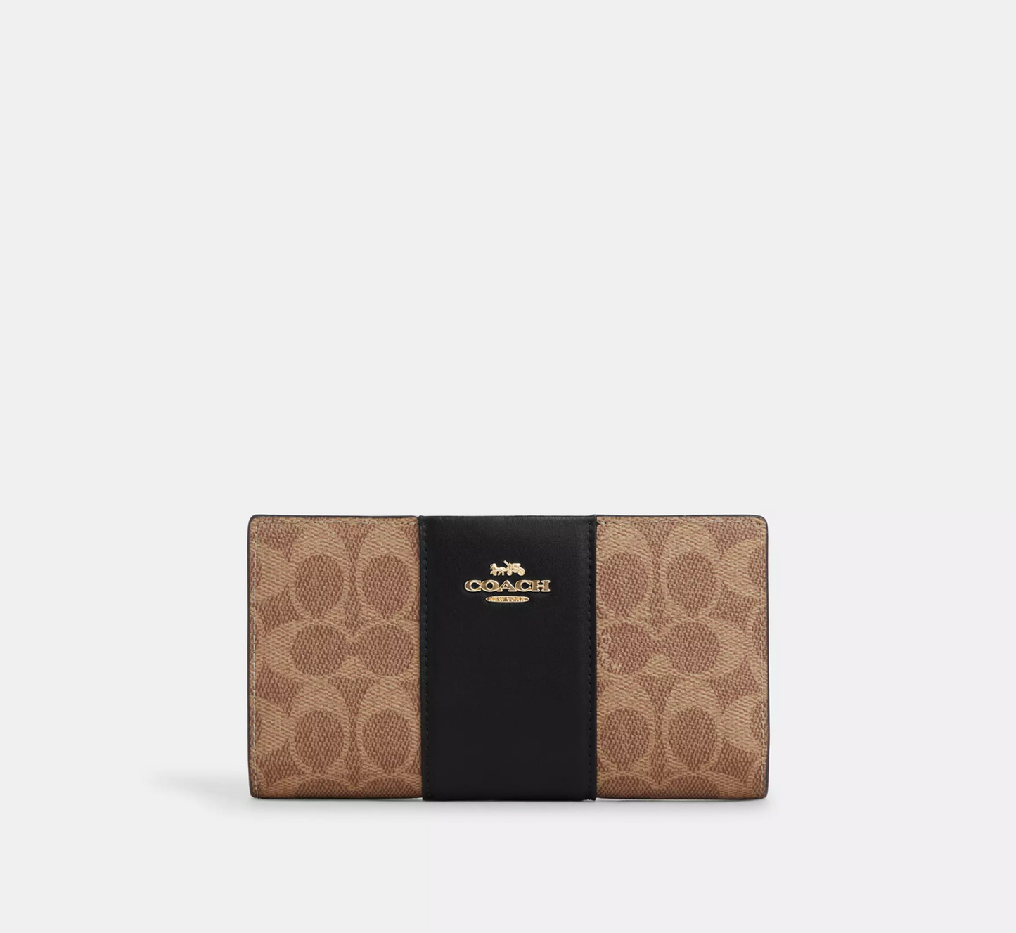 Coach Slim Zip Wallet In Signature Canvas With Stripe