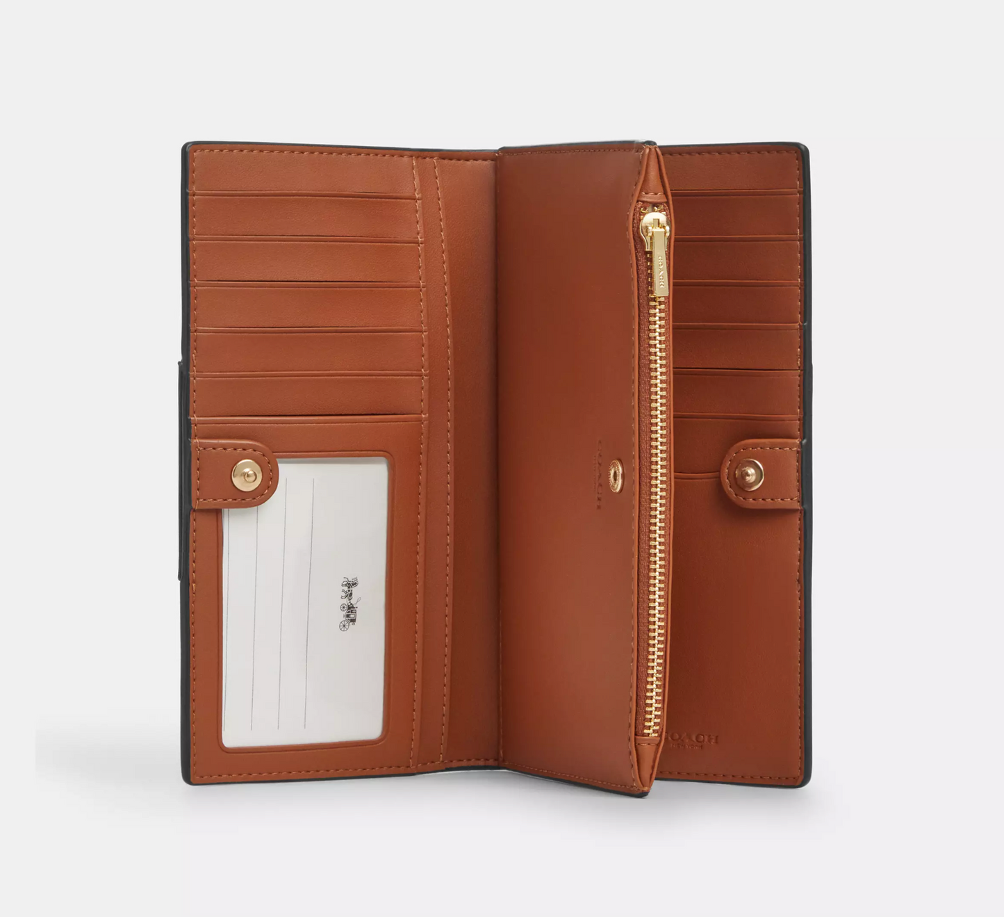 Coach Slim Zip Wallet In Signature Canvas With Stripe