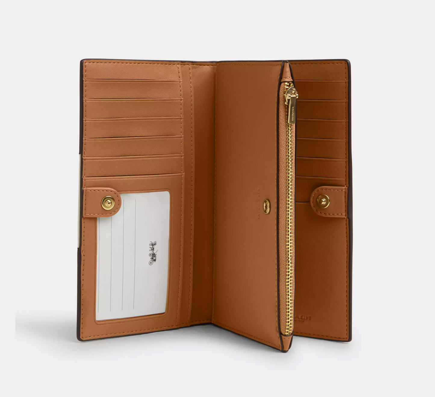 Coach Slim Zip Wallet In Signature Canvas With Stripe