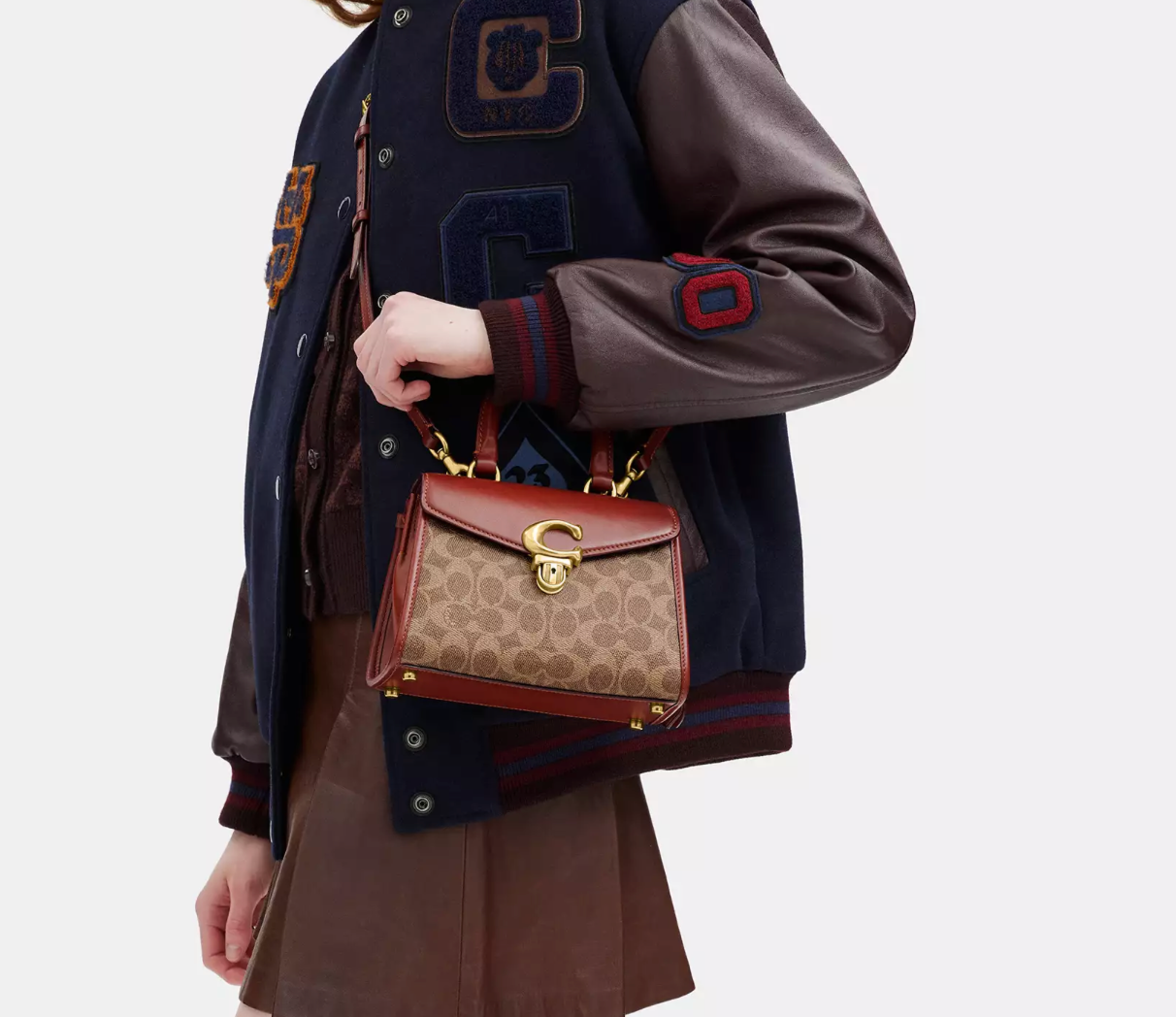 Coach Sammy Top Handle Bag 21 In Signature Canvas