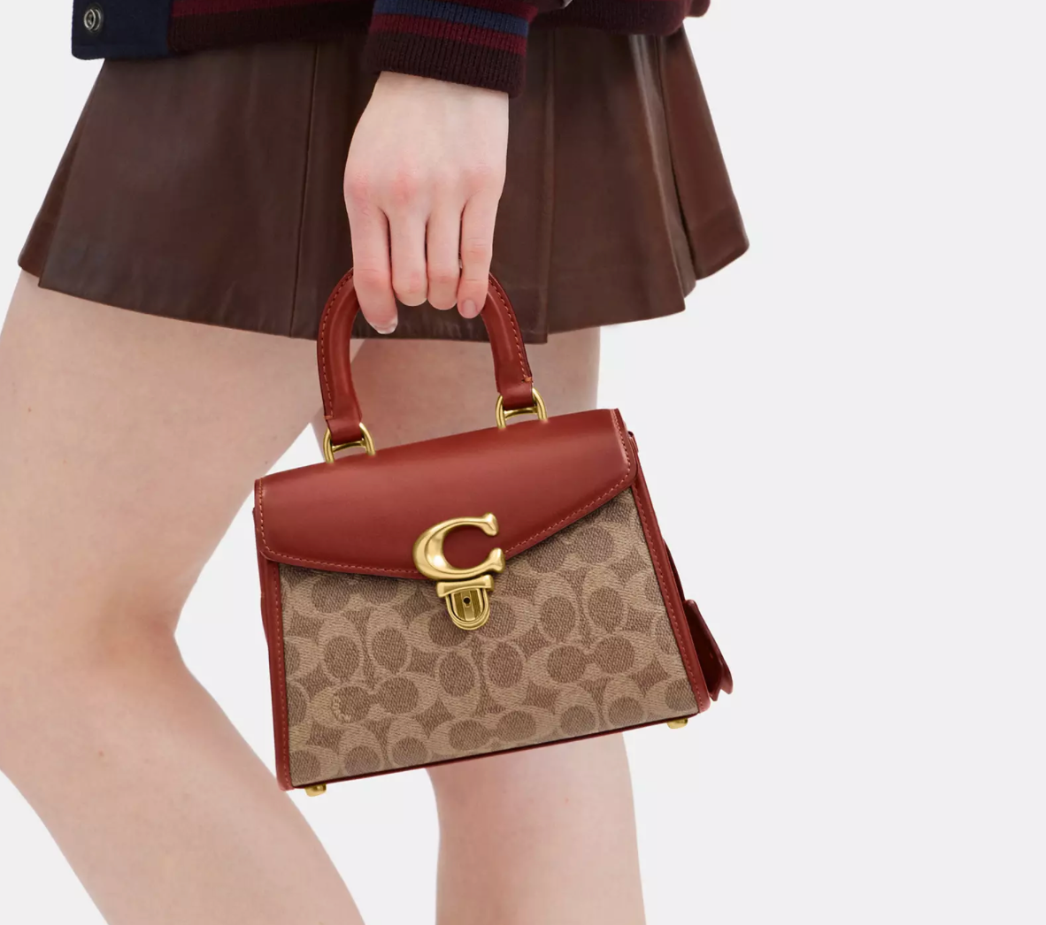 Coach Sammy Top Handle Bag 21 In Signature Canvas