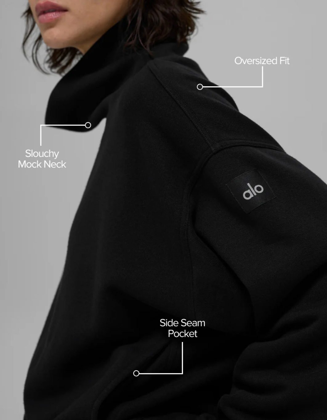 Alo Yoga Hazy Mock Neck Pullover
