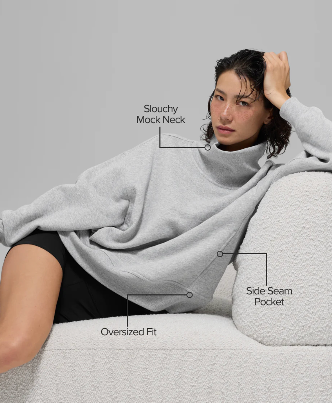 Alo Yoga Hazy Mock Neck Pullover