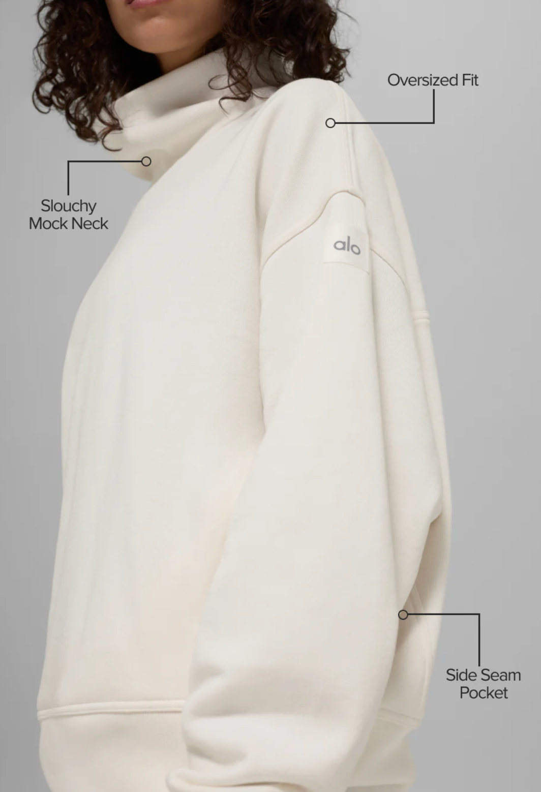 Alo Yoga Hazy Mock Neck Pullover