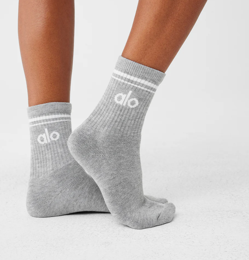Alo Yoga Unisex Half-Crew Throwback Sock