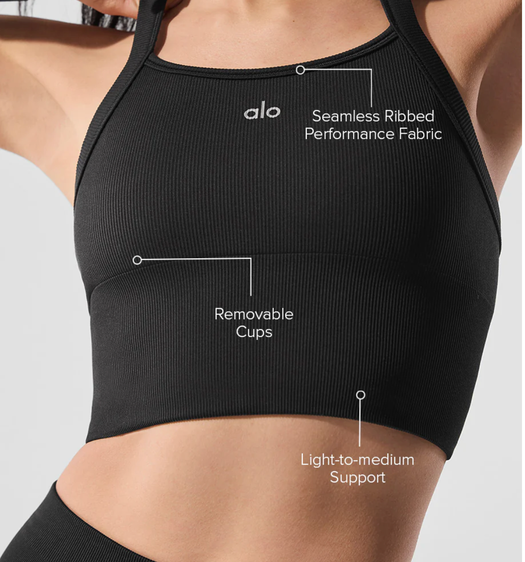 Alo Yoga Seamless Ribbed Favorite Bra Tank