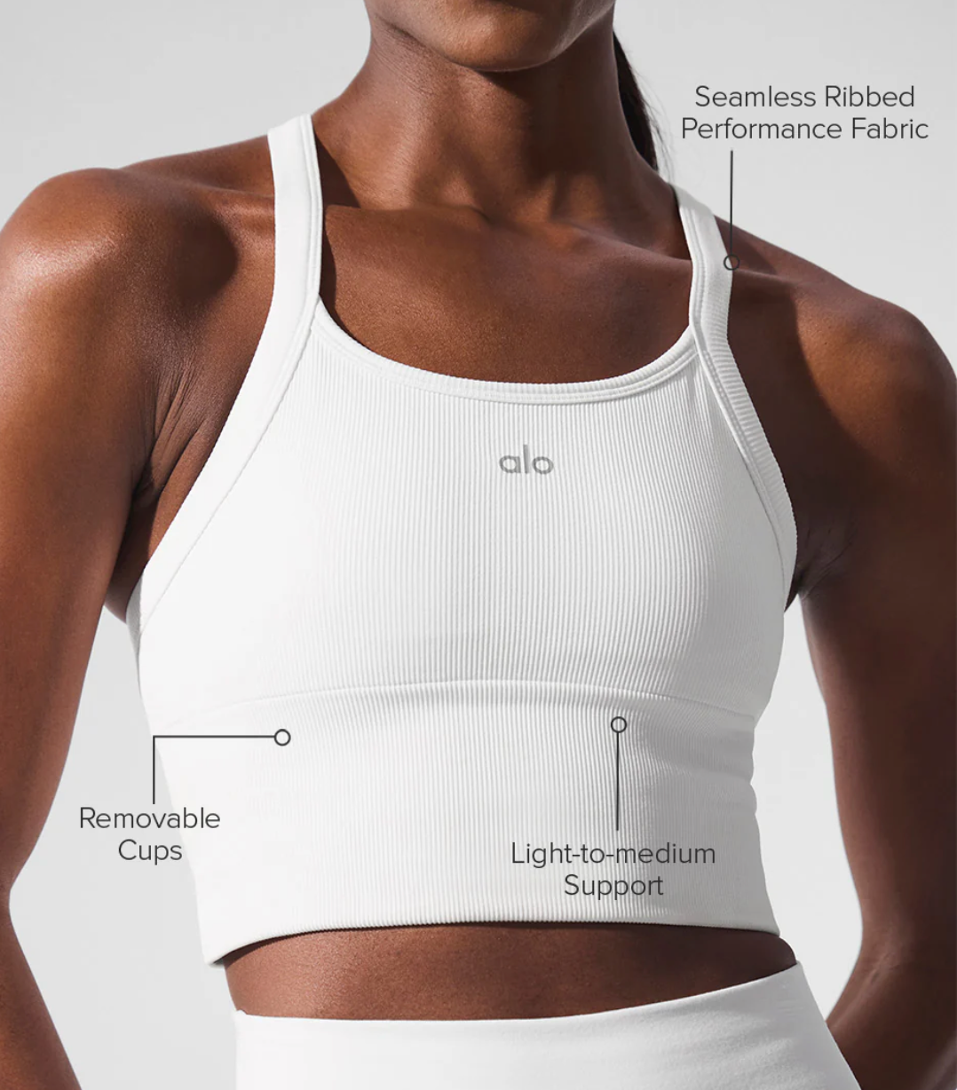 Alo Yoga Seamless Ribbed Favorite Bra Tank