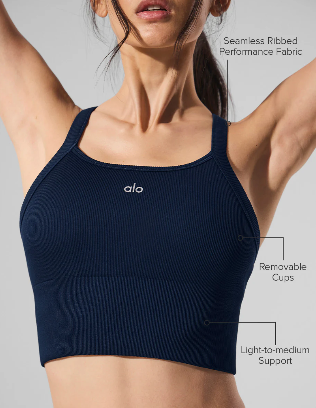 Alo Yoga Seamless Ribbed Favorite Bra Tank