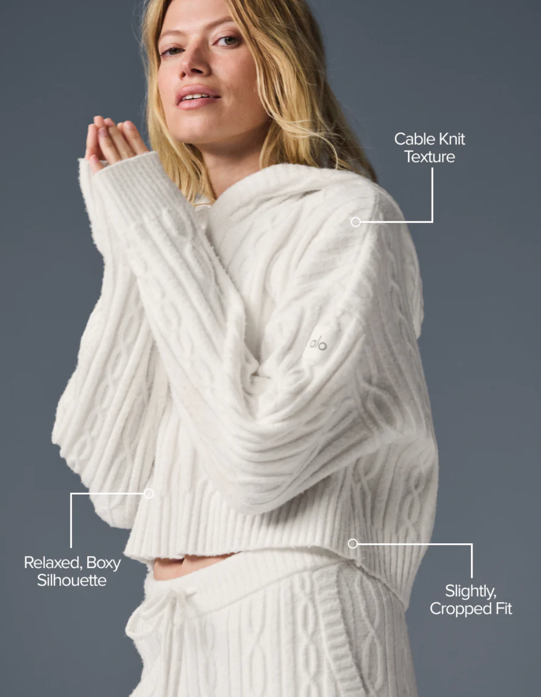 Alo Yoga Cable Knit Winter Bliss Hoodie