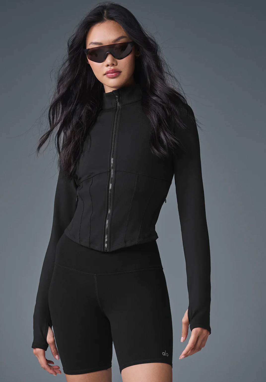 Alo Yoga Airbrush Corset Full Zip Jacket