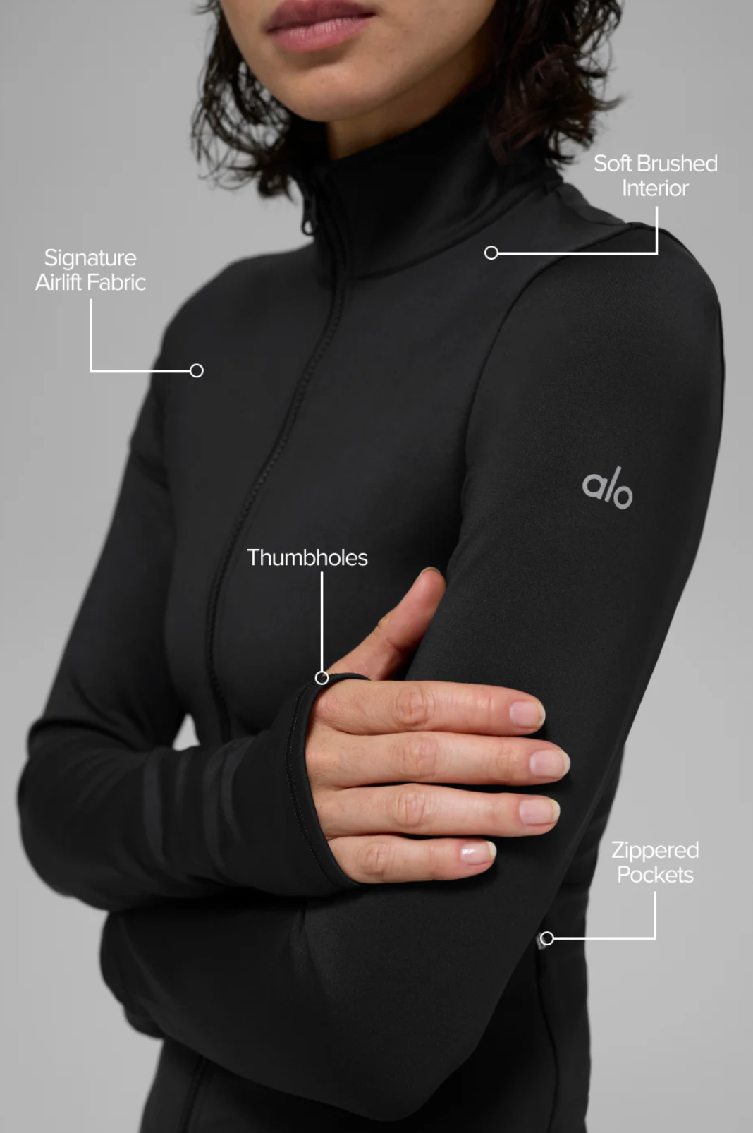 Alo Yoga Airlift Winter Warm Radiant Full-Zip Jacket