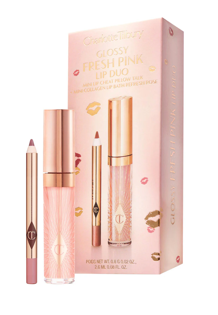 Charlotte Tilbury Mini Glossy Pink Lip Gloss + Lip Liner Set