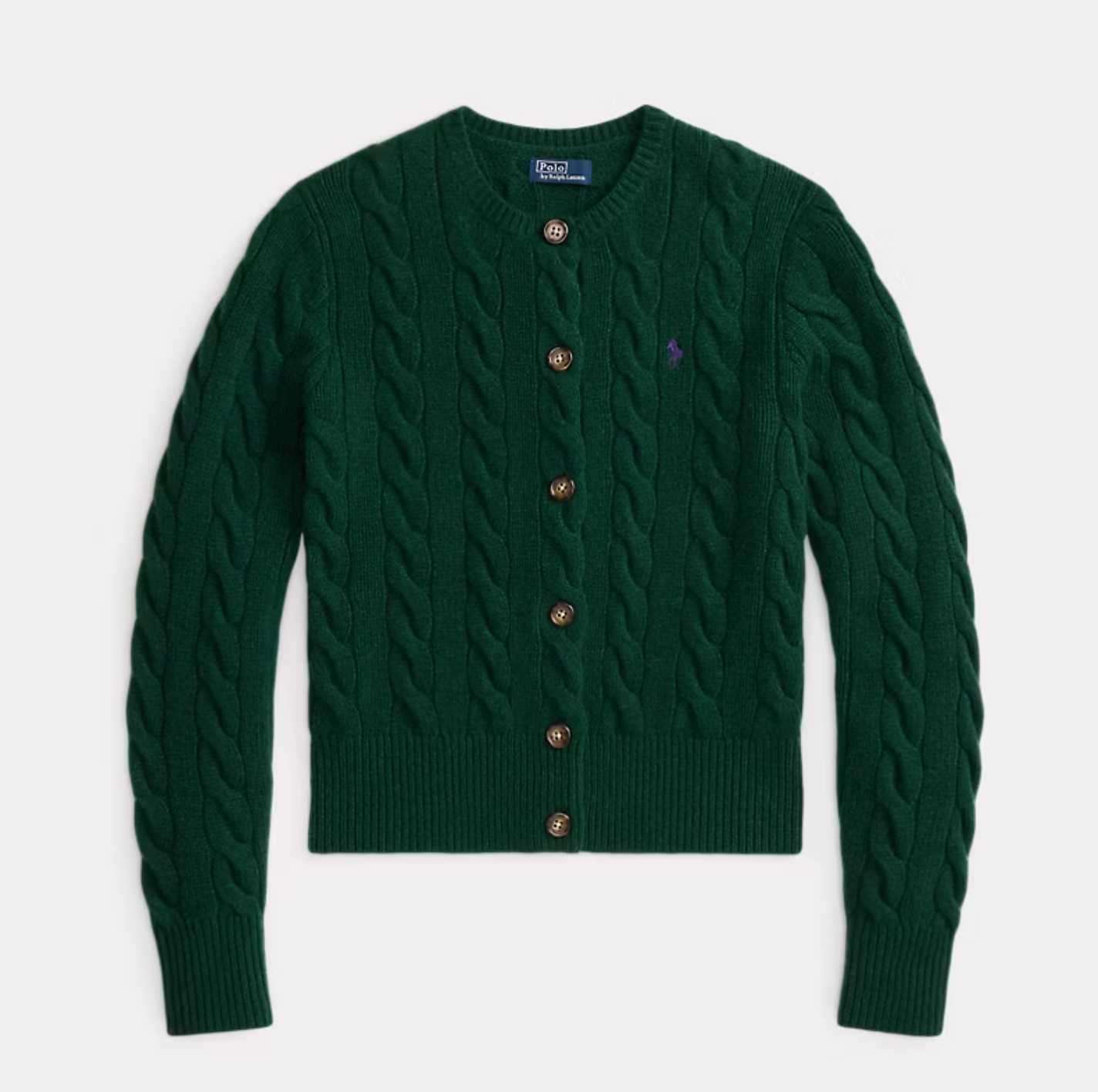 Polo Ralph Lauren Cable-Knit Wool-Cashmere Cardigan - Castleton Green