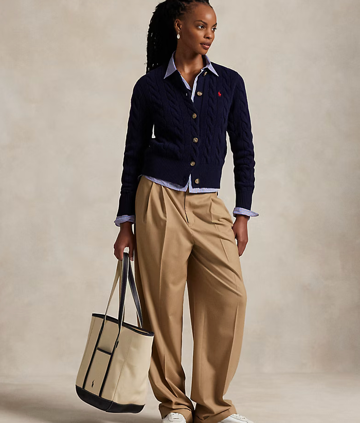 Polo Ralph Lauren Cable-Knit Wool-Cashmere Cardigan - Hunter Navy