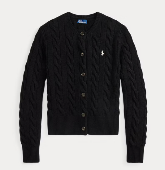 Polo Ralph Lauren Cable-Knit Wool-Cashmere Cardigan - Polo Black