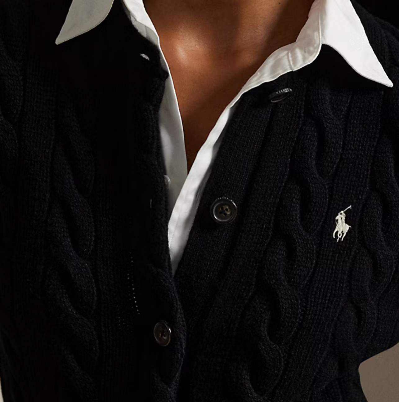 Polo Ralph Lauren Cable-Knit Wool-Cashmere Cardigan - Polo Black