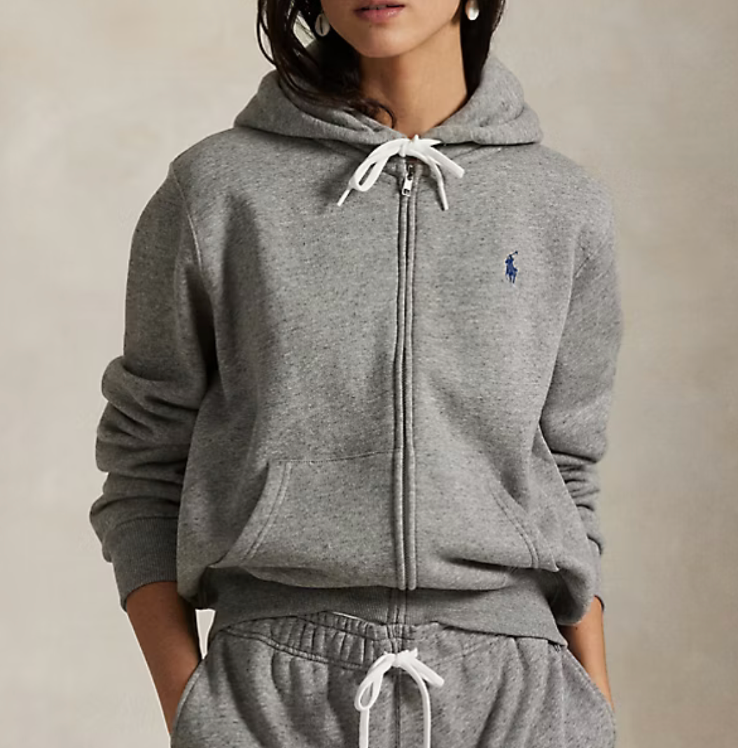 Polo Ralph Lauren Fleece Full-Zip Hoodie -  Dark Vintage Heather