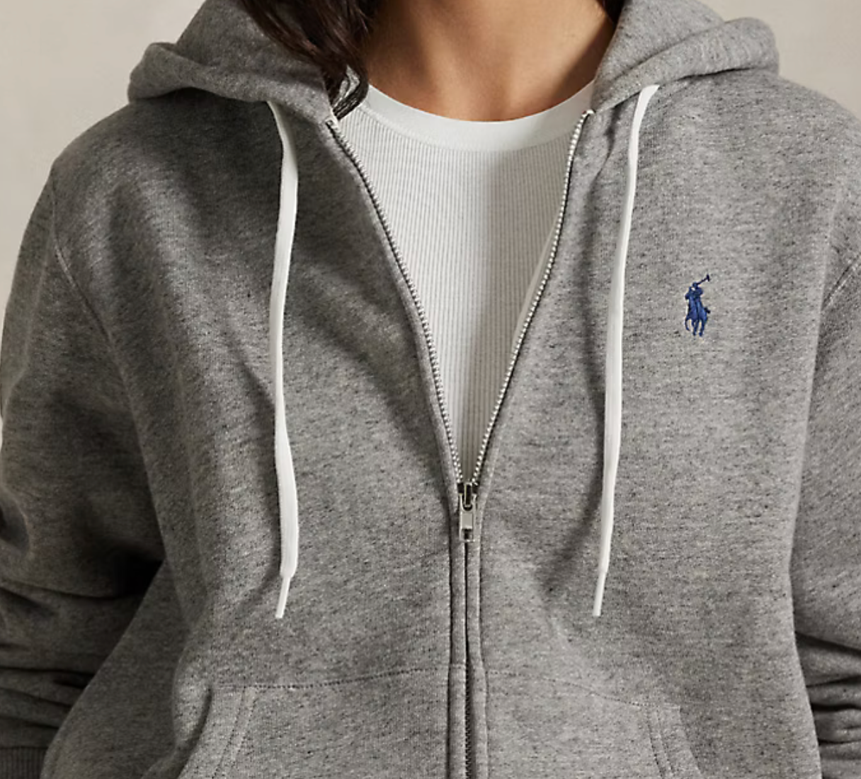 Polo Ralph Lauren Fleece Full-Zip Hoodie -  Dark Vintage Heather