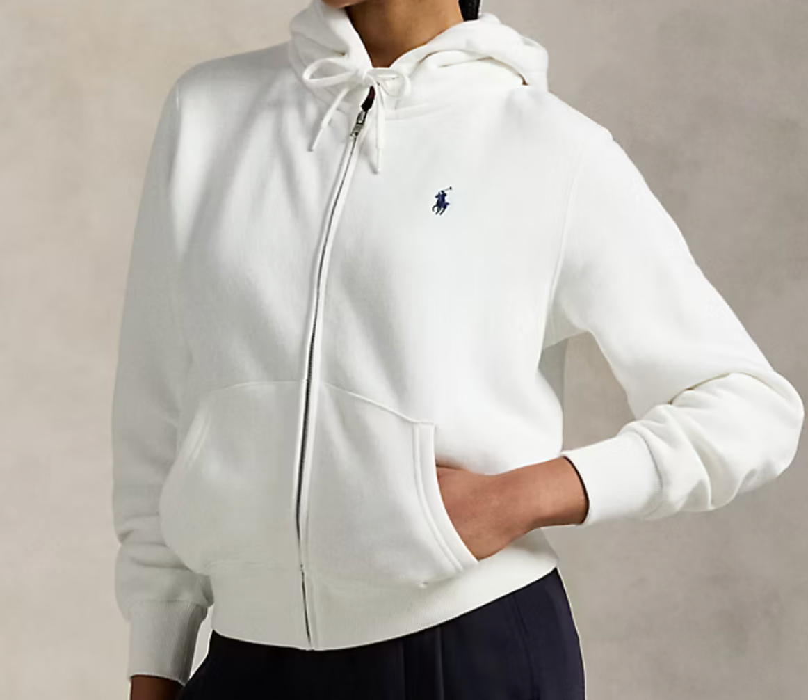 Polo Ralph Lauren Fleece Full-Zip Hoodie - White