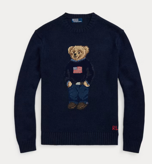 Polo Bear Linen-Cotton Crewneck Sweater