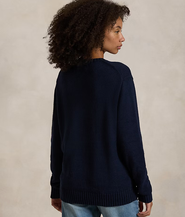 Polo Bear Linen-Cotton Crewneck Sweater