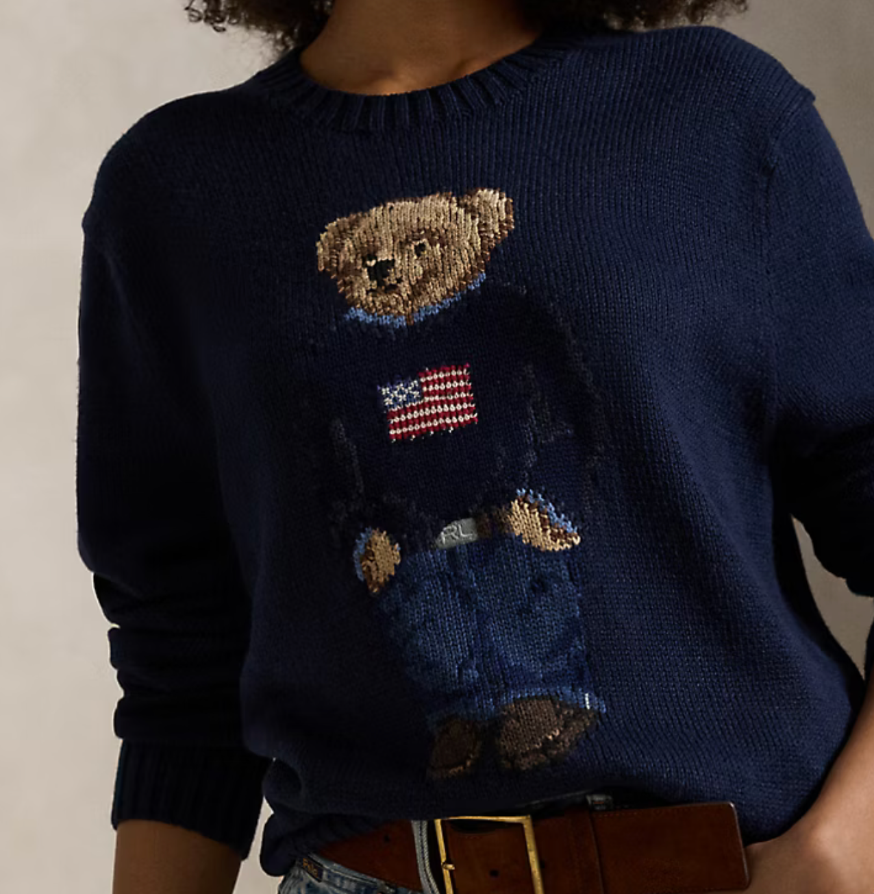 Polo Bear Linen-Cotton Crewneck Sweater