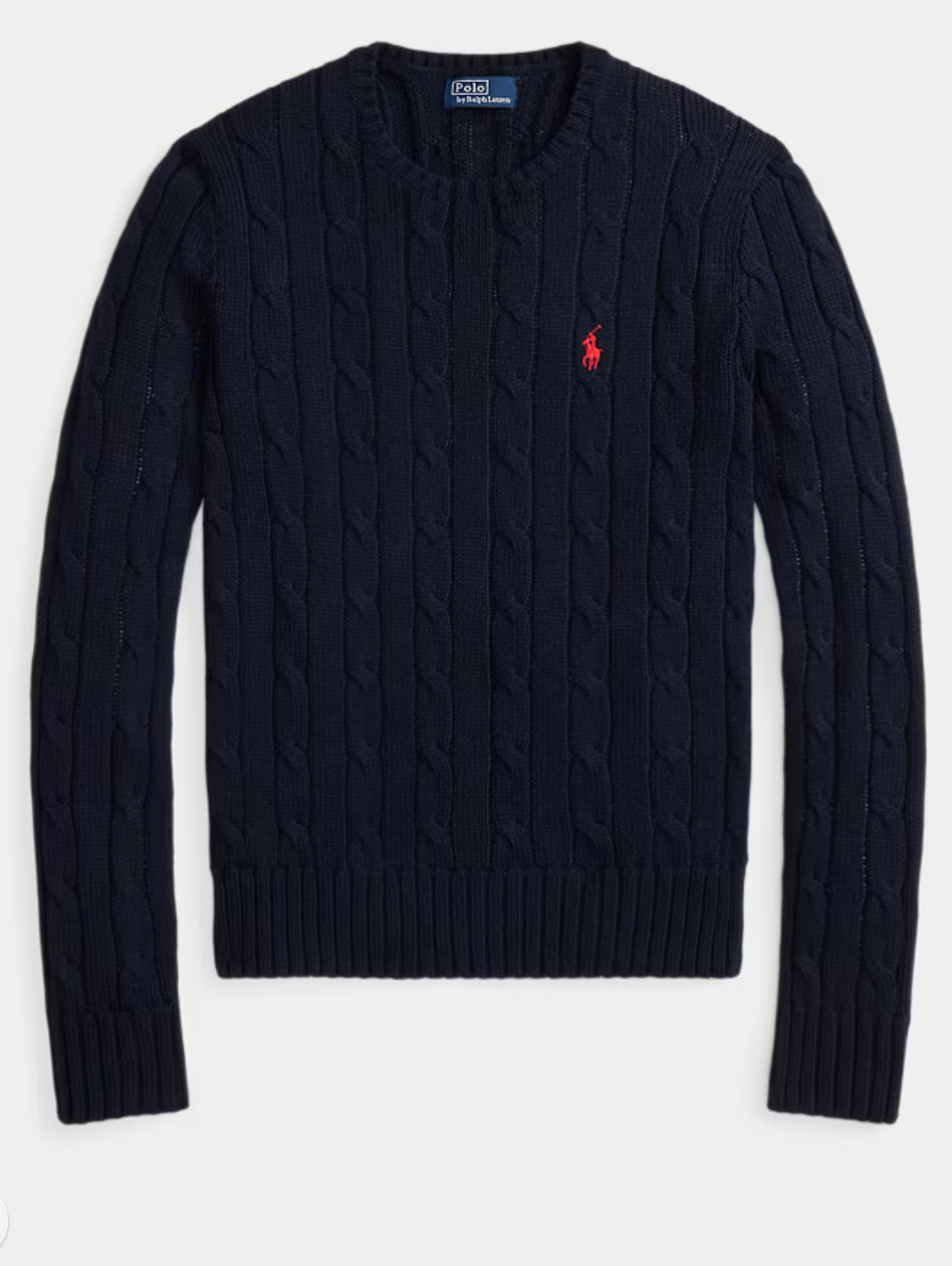Polo Ralph Lauren Cable-Knit Cotton Crewneck Sweater - Hunter Navy