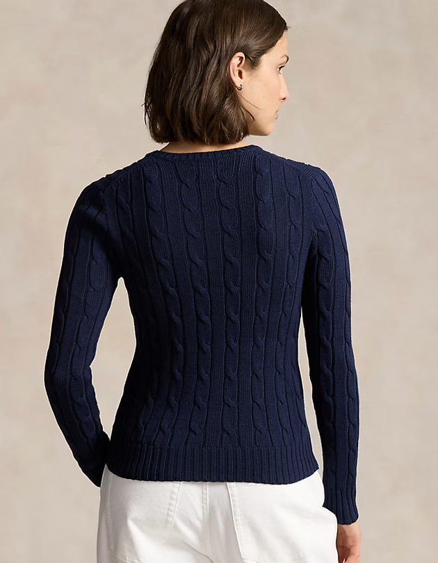 Polo Ralph Lauren Cable-Knit Cotton Crewneck Sweater - Hunter Navy