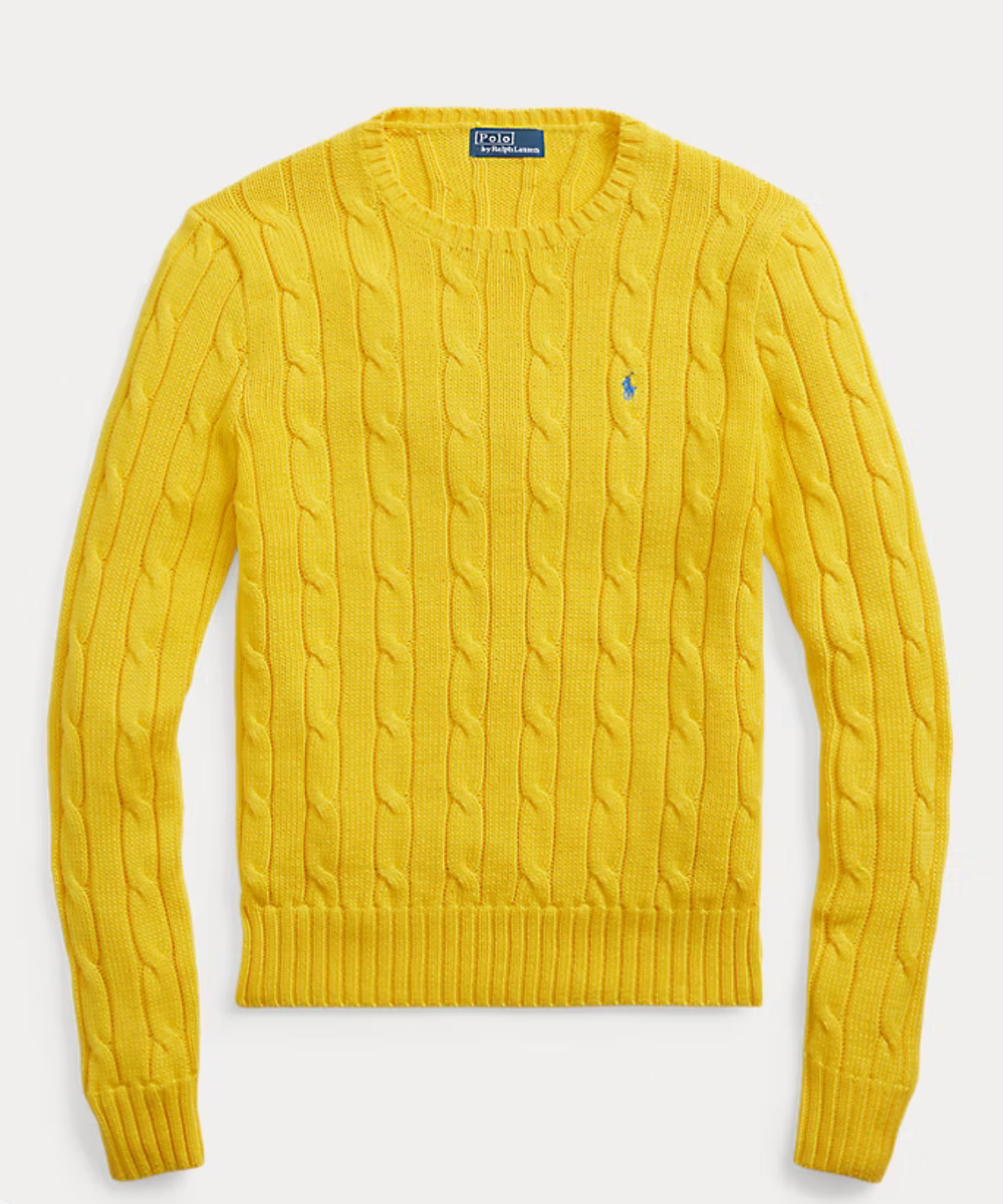 Polo Ralph Lauren Cable-Knit Cotton Crewneck Sweater - Trainer Yellow