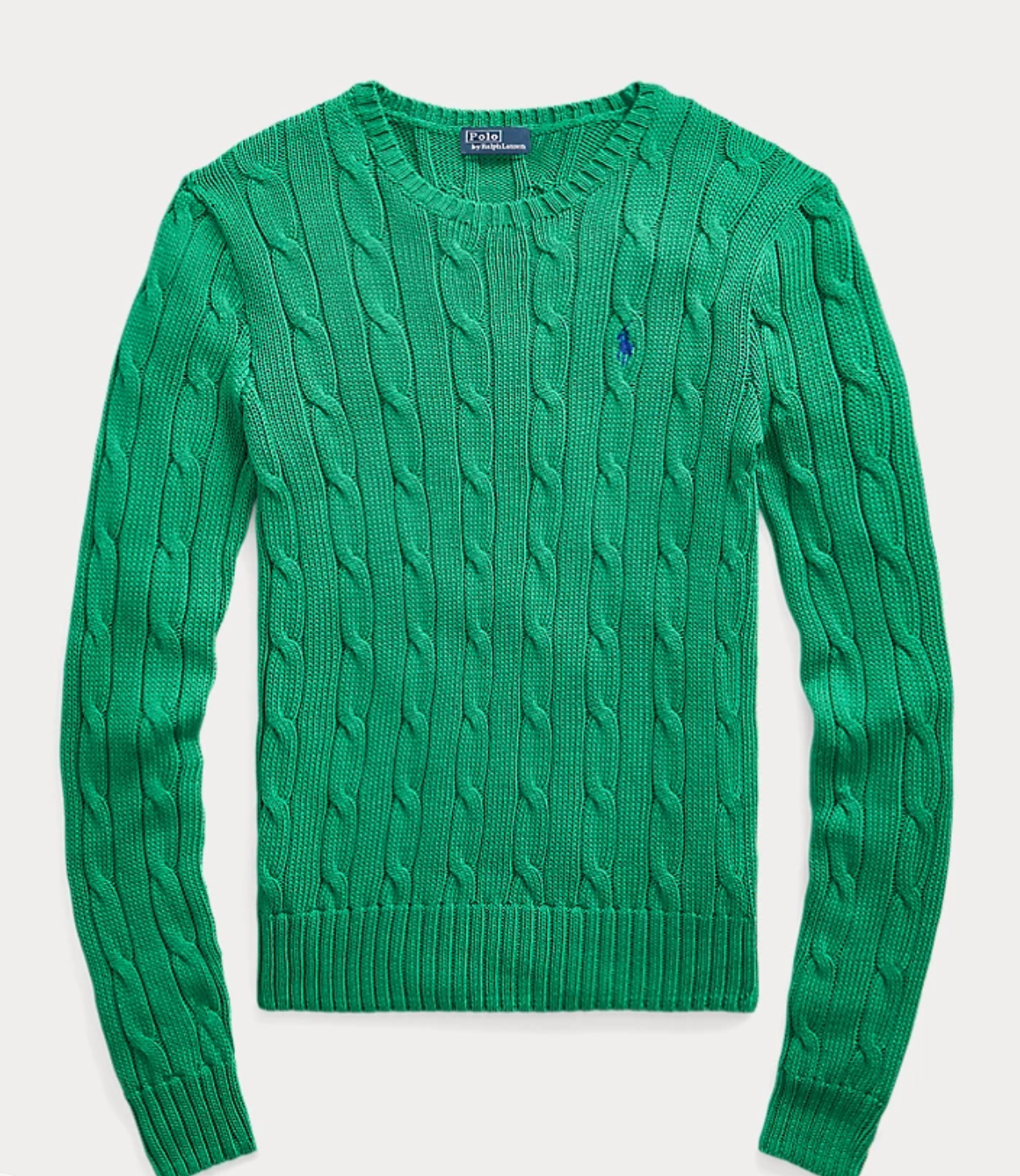 Polo Ralph Lauren Cable-Knit Cotton Crewneck Sweater - Preppy Green