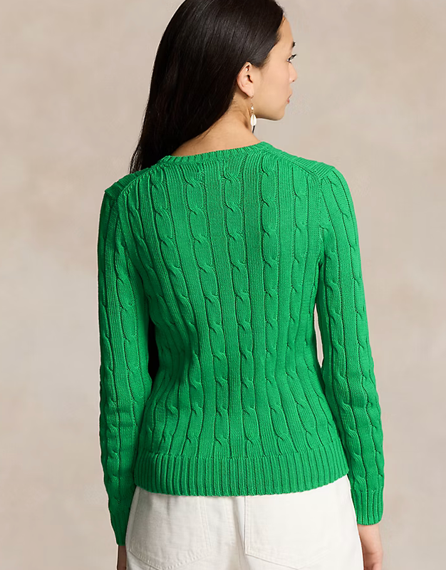 Polo Ralph Lauren Cable-Knit Cotton Crewneck Sweater - Preppy Green