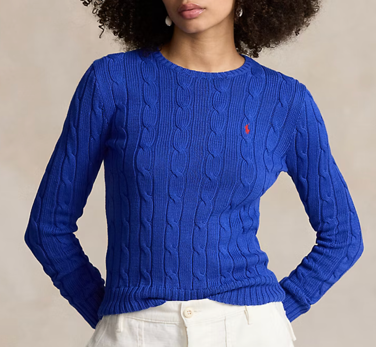 Polo Ralph Lauren Cable-Knit Cotton Crewneck Sweater - Rugby Royal