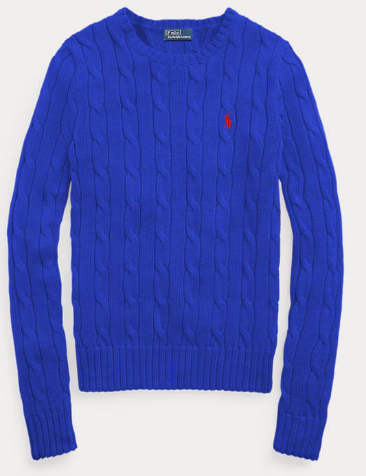 Polo Ralph Lauren Cable-Knit Cotton Crewneck Sweater - Rugby Royal