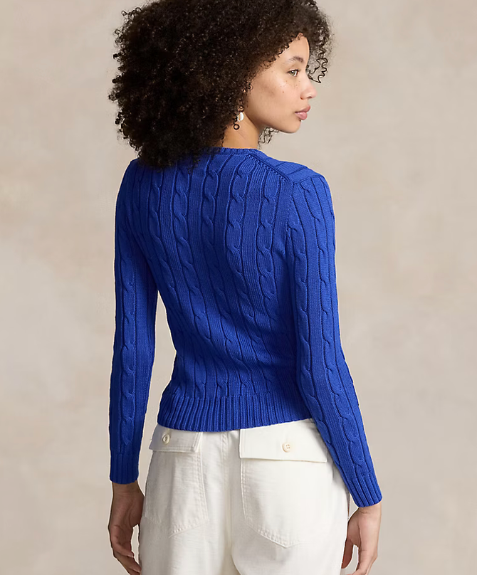 Polo Ralph Lauren Cable-Knit Cotton Crewneck Sweater - Rugby Royal