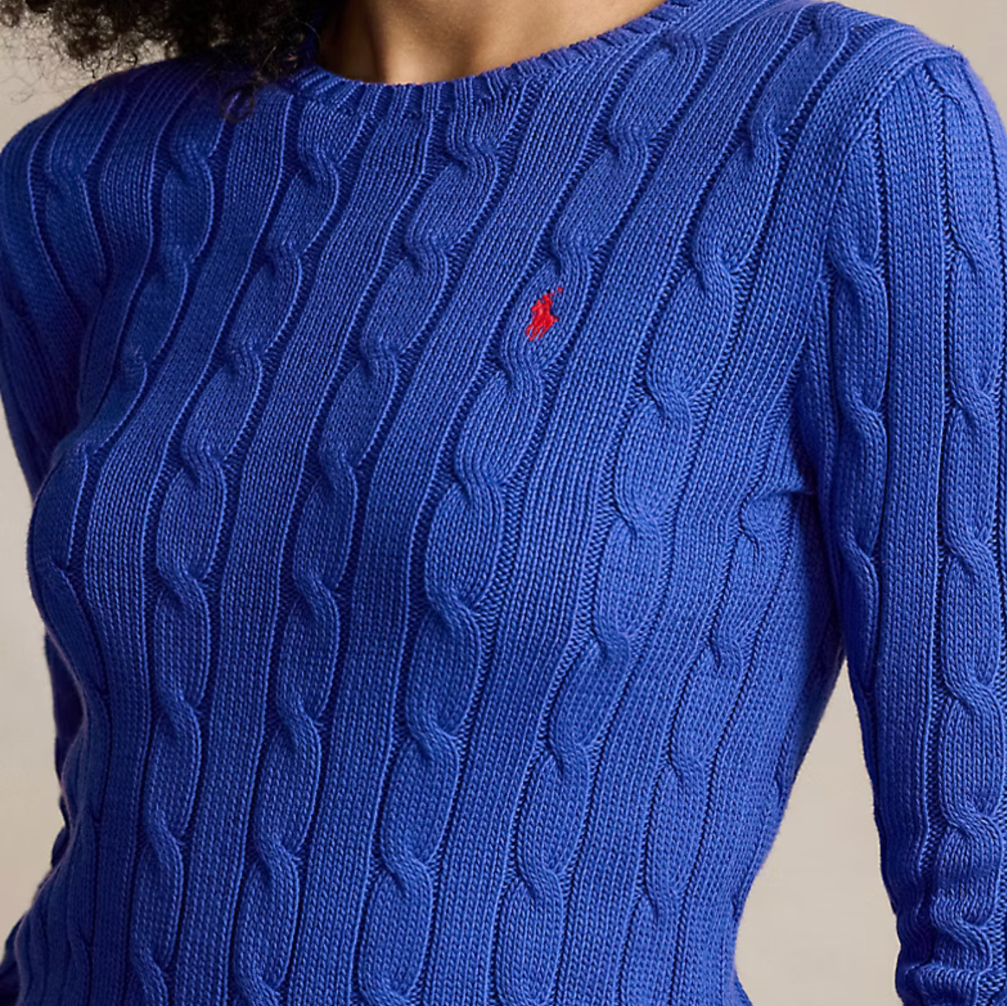 Polo Ralph Lauren Cable-Knit Cotton Crewneck Sweater - Rugby Royal