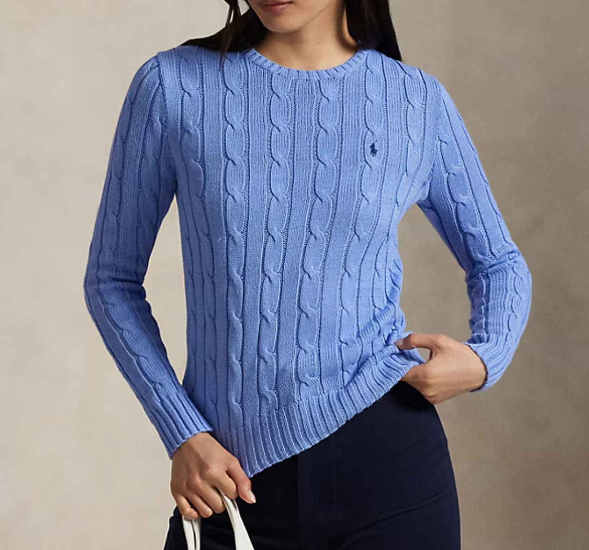 Polo Ralph Lauren Cable-Knit Cotton Crewneck Sweater - New Litchfield Blue