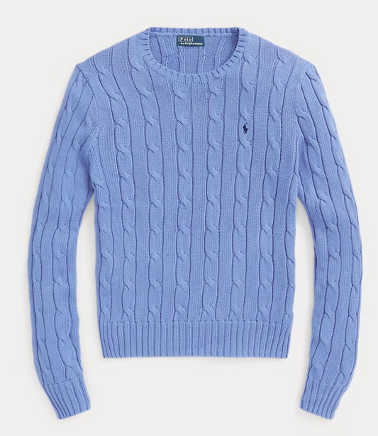 Polo Ralph Lauren Cable-Knit Cotton Crewneck Sweater - New Litchfield Blue