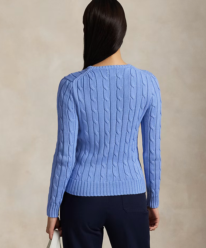Polo Ralph Lauren Cable-Knit Cotton Crewneck Sweater - New Litchfield Blue