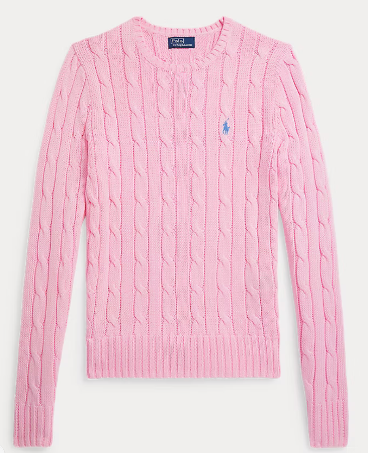 Polo Ralph Lauren Cable-Knit Cotton Crewneck Sweater - Carmel Pink